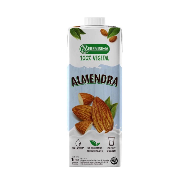 LECHE DE ALMENDRAS SIN AZUCARES 1L   LA SERENISIMA